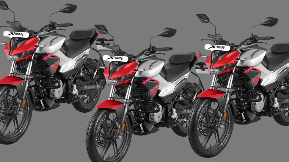 Close-up of Hero Xtreme 125R LED headlamp and fuel tank