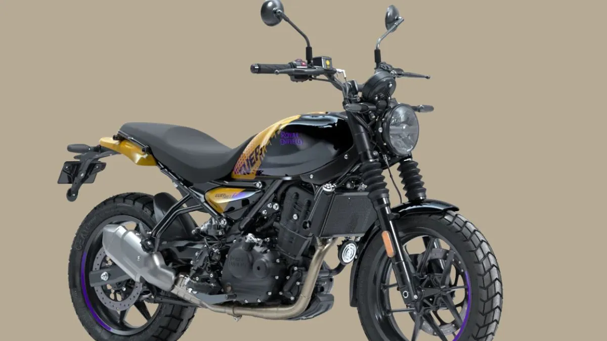 Royal Enfield Guerilla 450 riding on highway