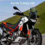Aprilia Tuareg 660 front view with aggressive design