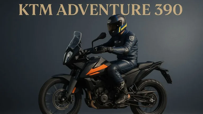 KTM Adventure 390 front view on mountain road