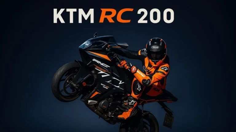 KTM RC 200 on Indian road showing ground clearance