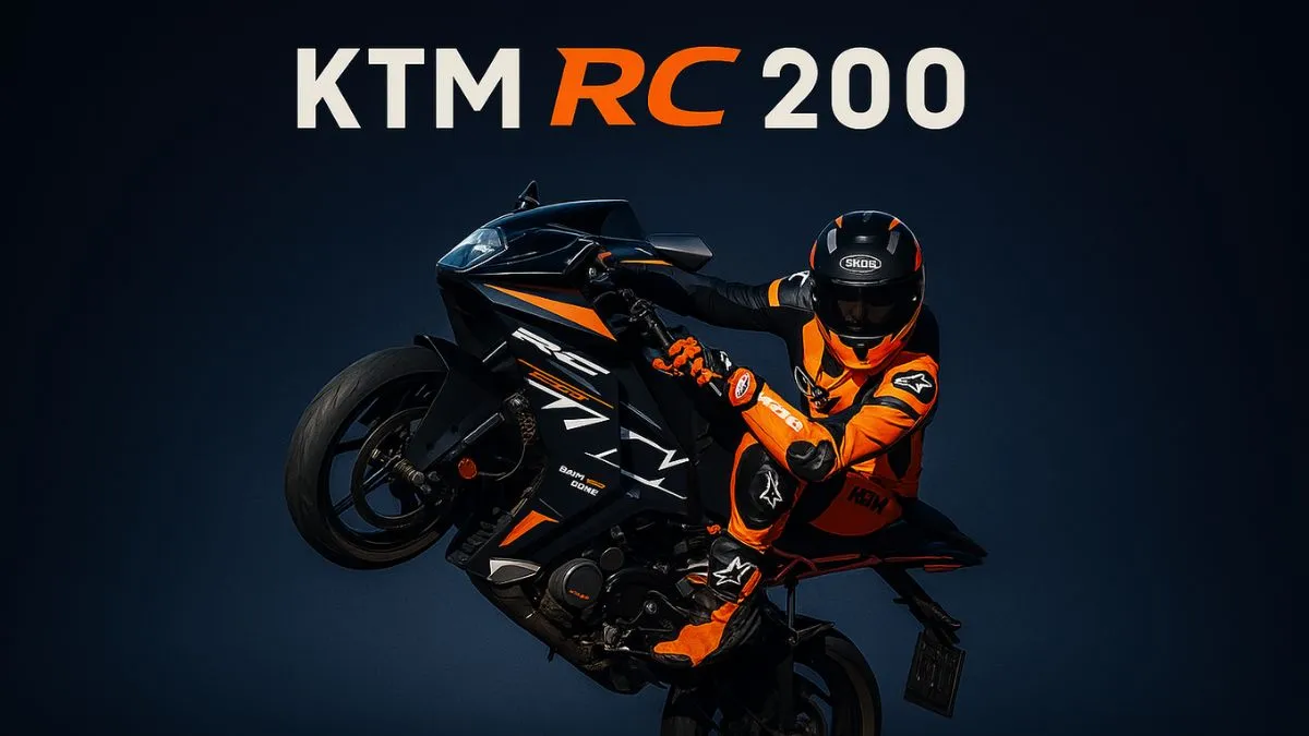 KTM RC 200 on Indian road showing ground clearance
