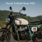 Royal Enfield Bear 650 front view with scrambler design