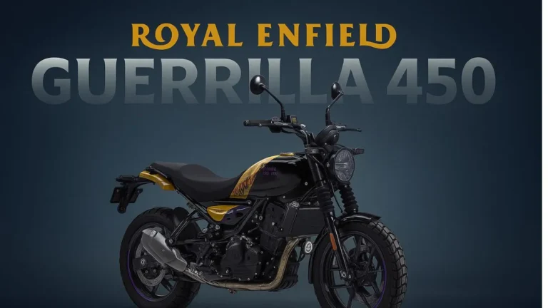 Royal Enfield Guerilla 450 side view with alloy wheels