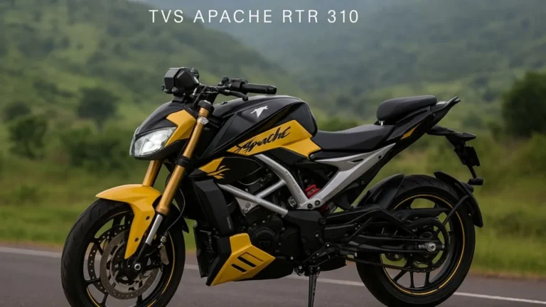 TVS Apache RTR 310 side view with aggressive naked style