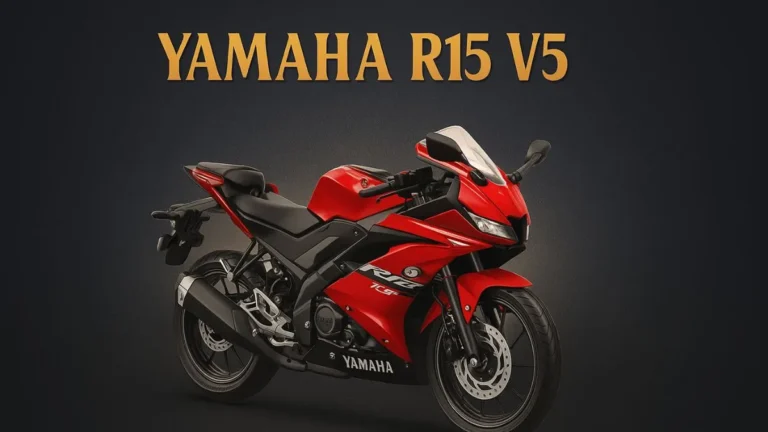 Yamaha R15 V5 side view with aerodynamic fairing