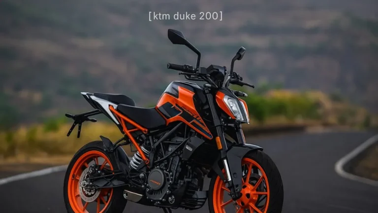 KTM Duke 200 electric orange color on road