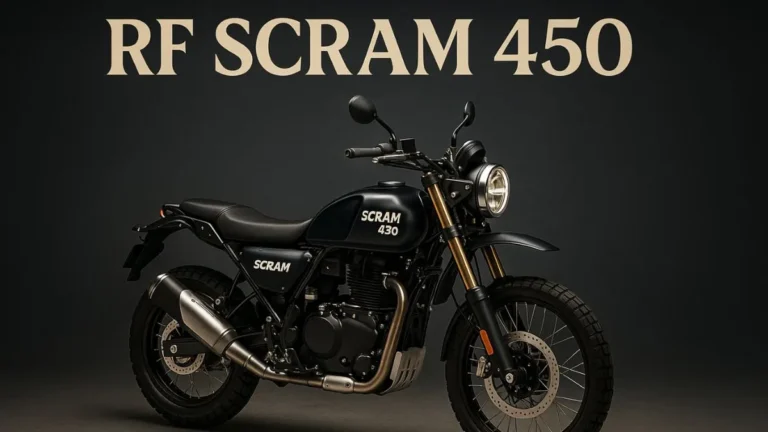 Royal Enfield Scram 450 side profile on highway