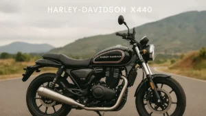 Harley Davidson X440 black cruiser bike front look