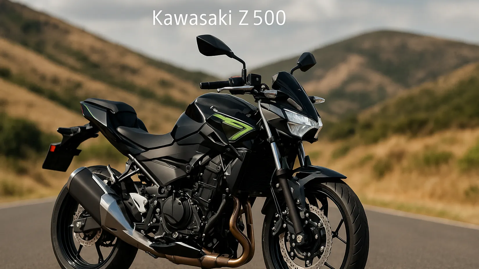 Kawasaki Z500 engine close-up and exhaust view