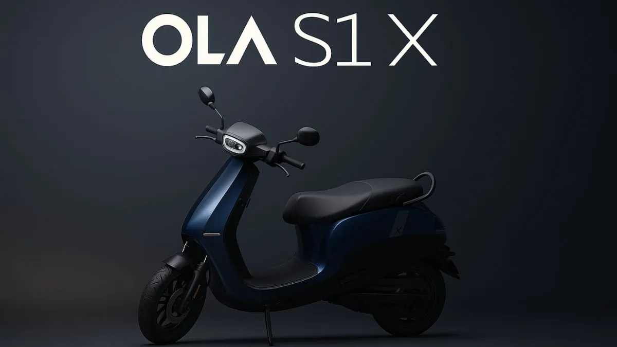 Ola S1 X a blue scooter with white text