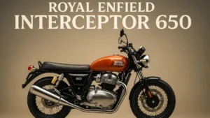 Royal Enfield Interceptor 650 front view with classic fuel tank