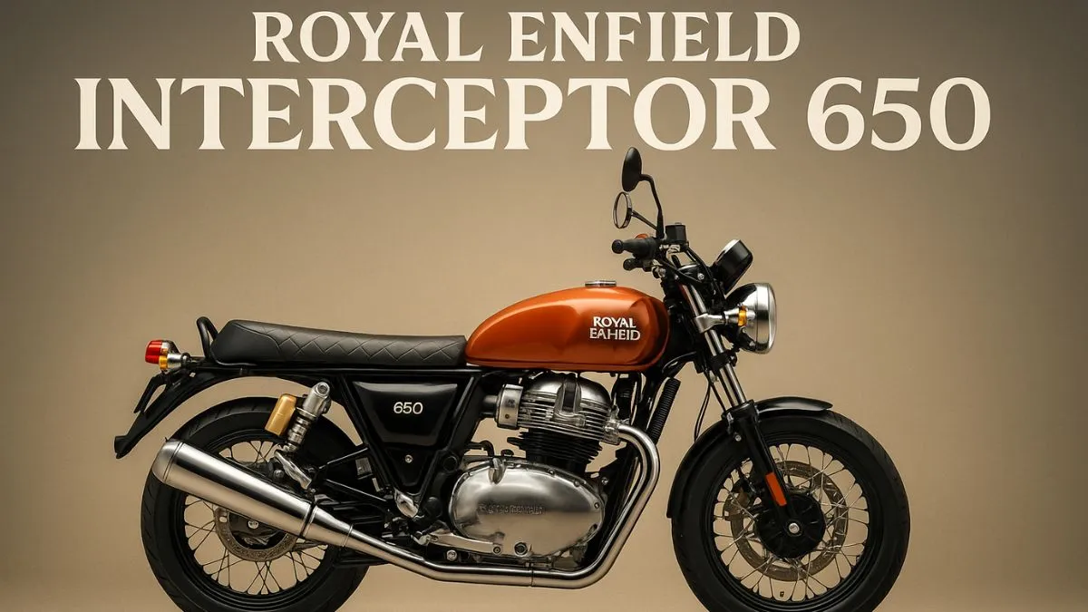 Royal Enfield Interceptor 650 front view with classic fuel tank