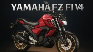 Yamaha FZ Fi V4 2025 model with muscular tank and LED headlamp