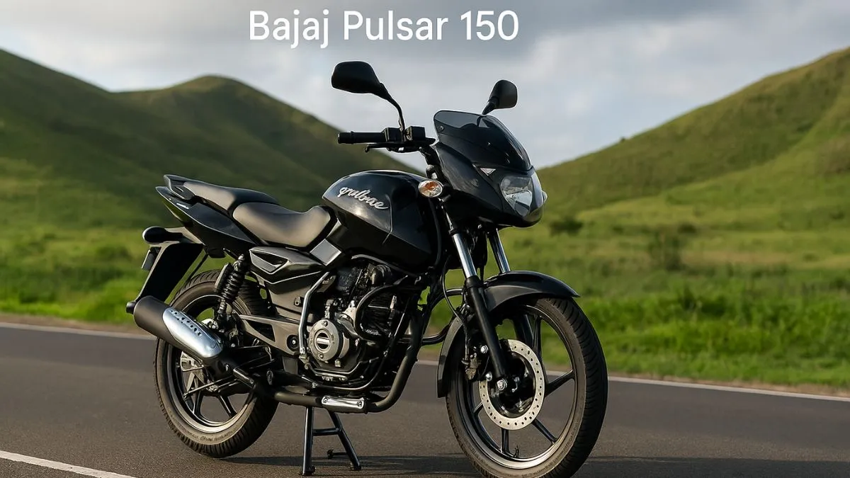 Bajaj Pulsar 150 front and side view showcasing muscular design