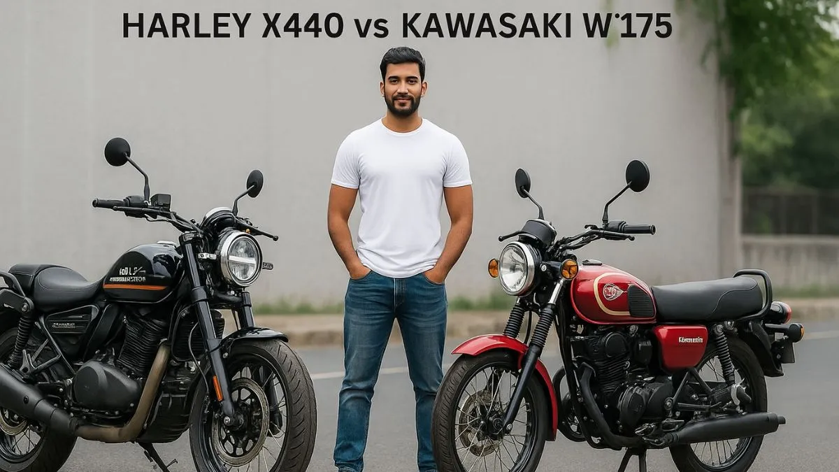 Harley X440 Vs Kawasaki W175 क्लासिक लुक वाली बाइक का फ्रंट लुक