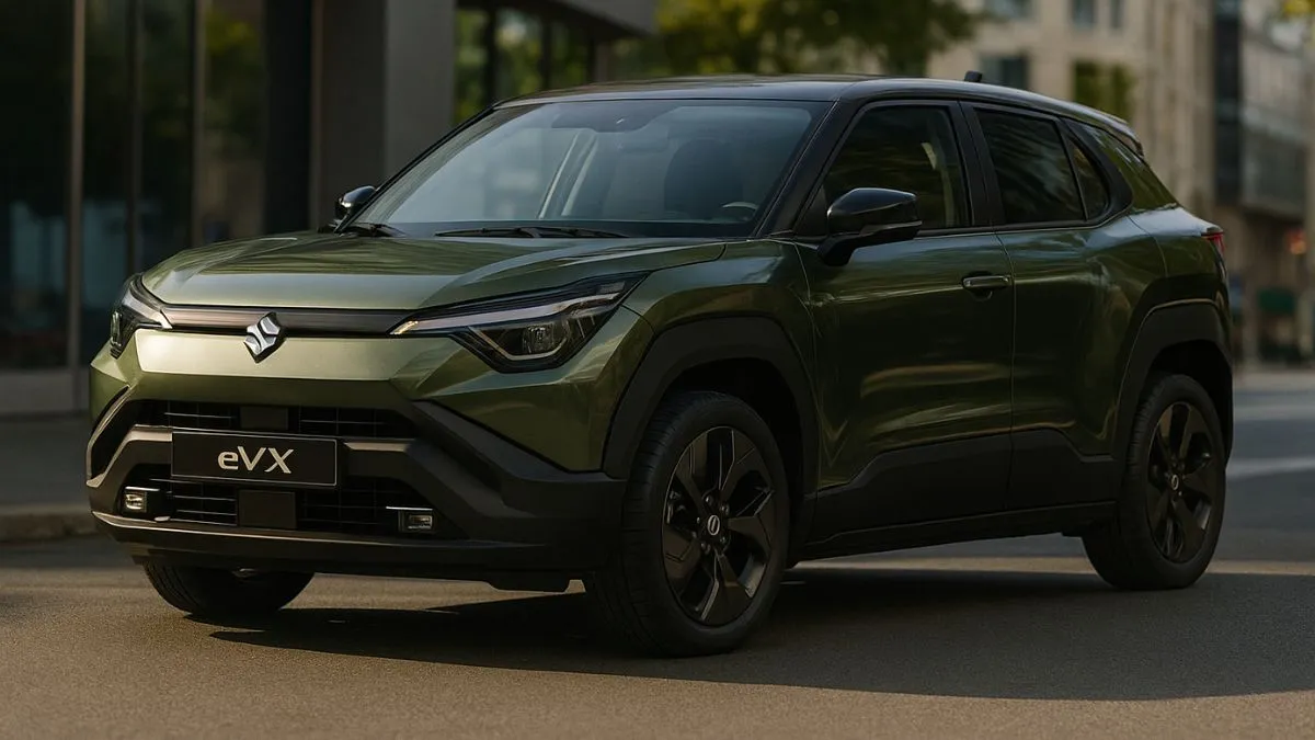 Maruti eVX का फ्रंट लुक LED DRLs के साथ