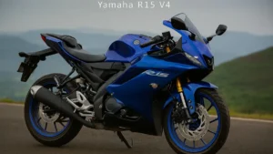 Yamaha R15 V4 side view with Racing Blue design