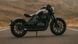 Jawa 42 Bobber side profile with classic bobber design