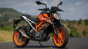 KTM 390 Duke 2025 front look with stealthy design