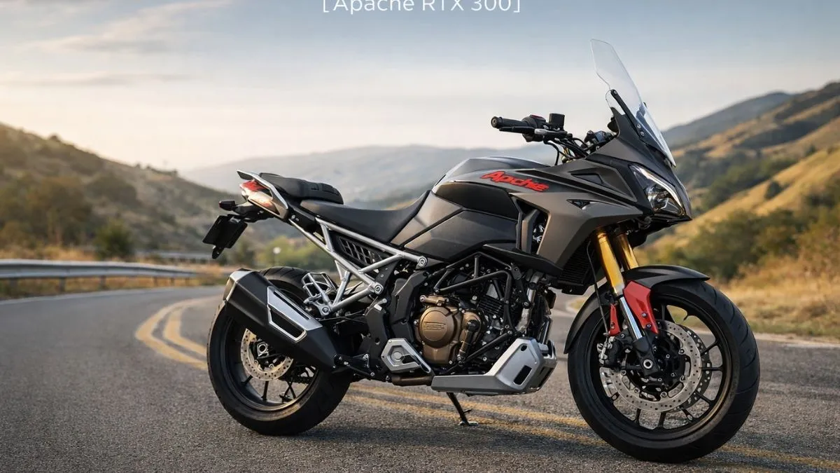 TVS Apache RTX 300 adventure touring bike front look