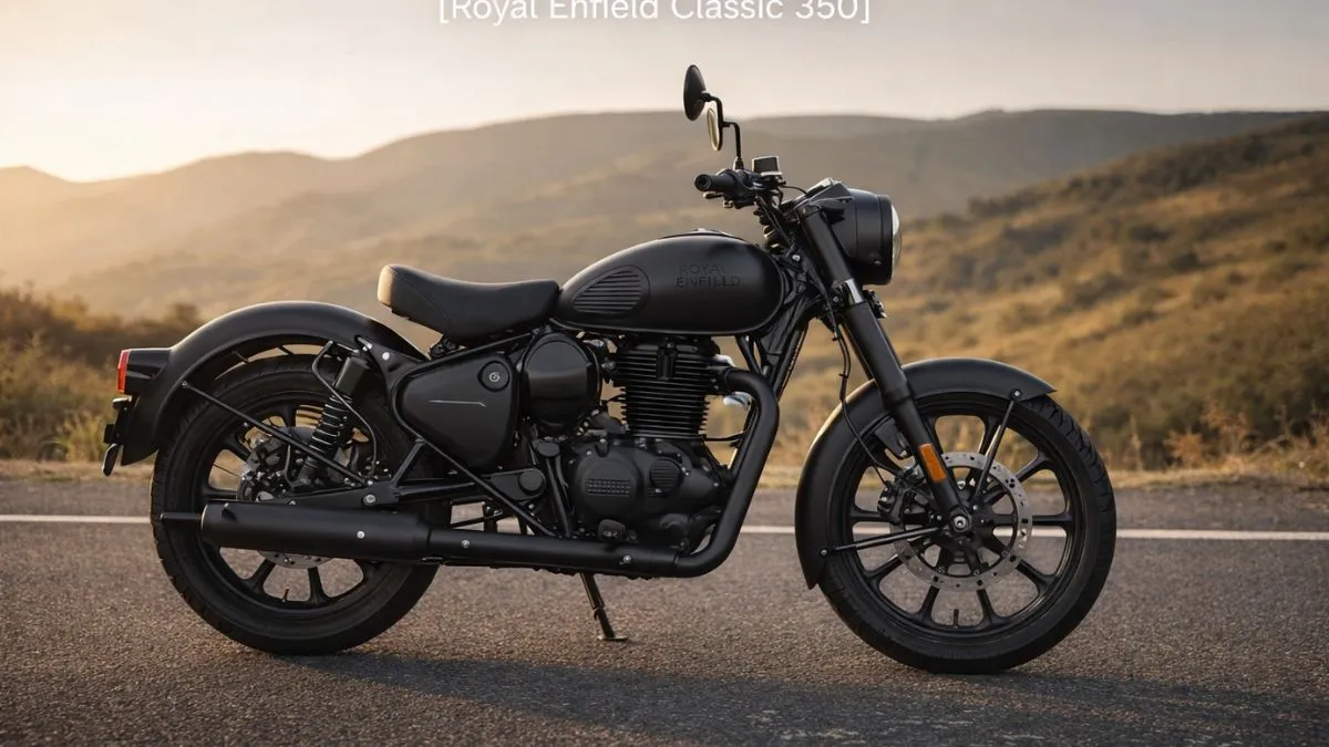 Royal Enfield Classic 350 Dark Series Steel Black front view